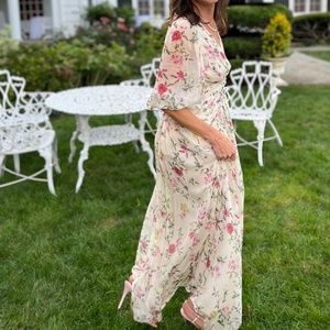 White Chiffon Summer Floral Dress